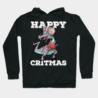 Critical Hit D20 Dice RPG Meme PnP Dragon Happy Critmas Gift Hoodie